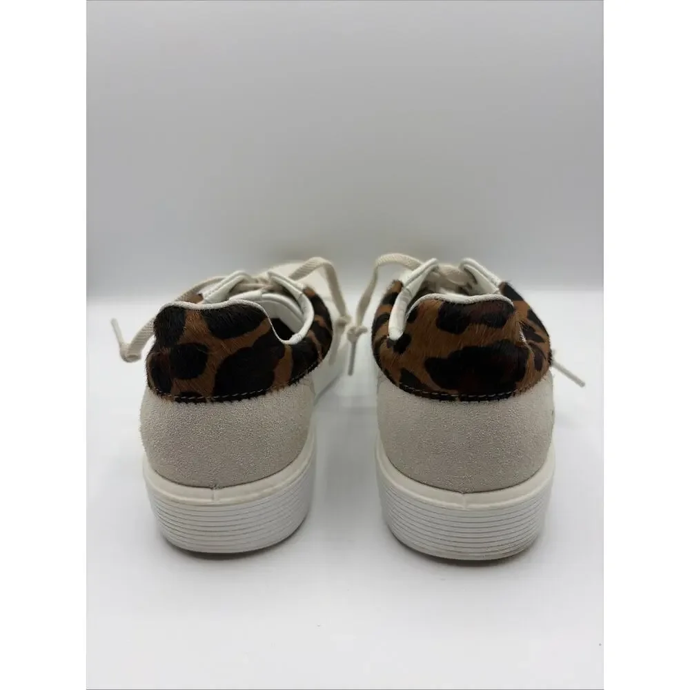 ECCO Soft White Leather Lace Up Sneakers Women’s Sz US 8-8.5 EU 39 Comfort Shoes